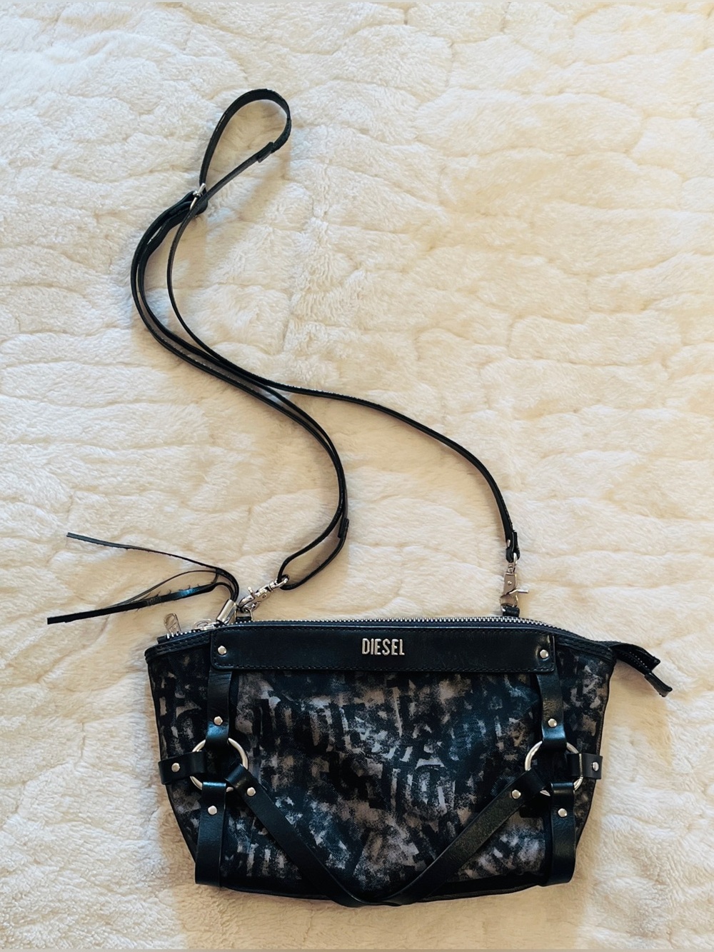 Vintage Diesel 3WAY Mesh Harness Shoulder Bag removable inner pouch 2000s/Y2K
